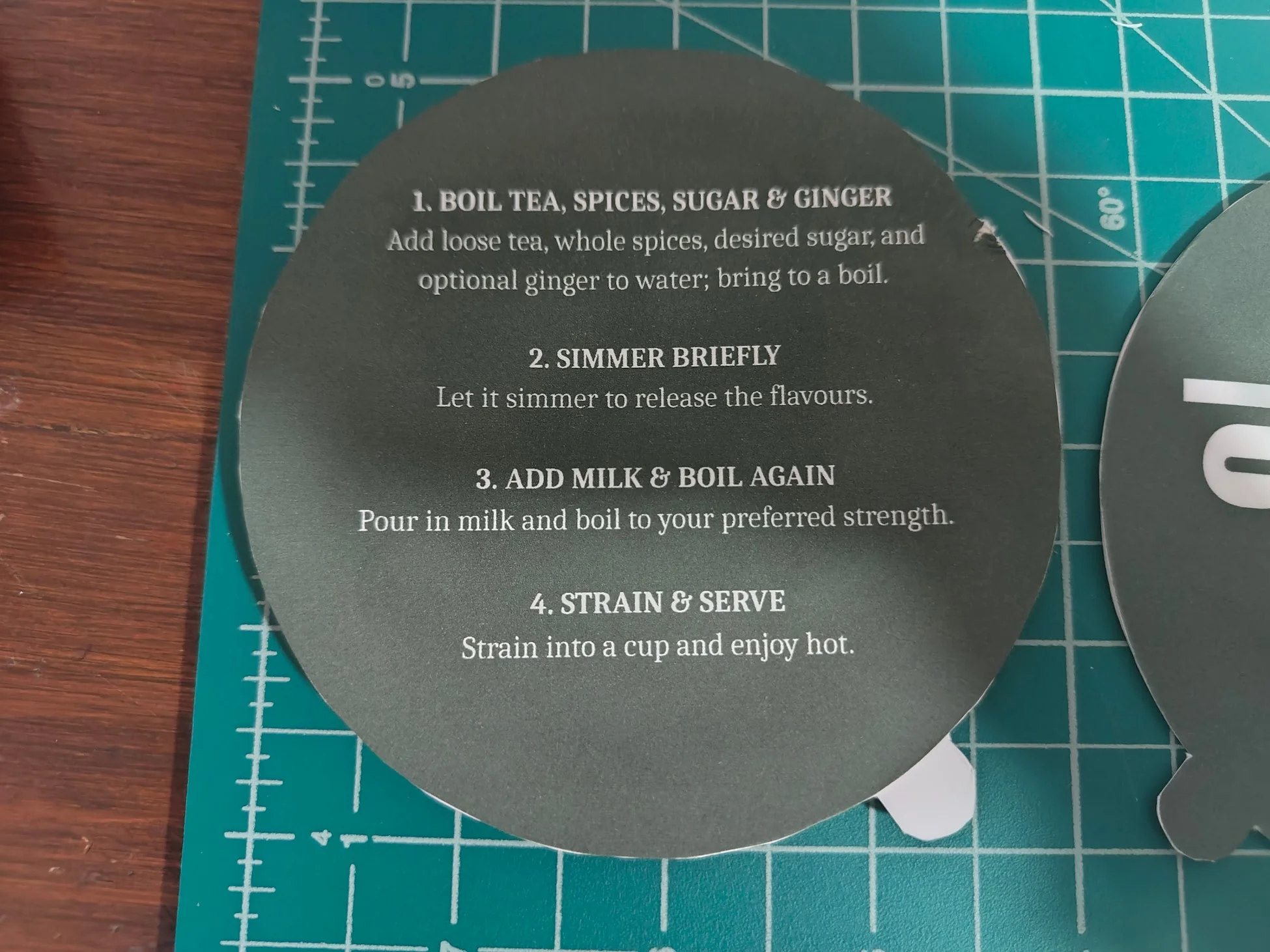 Close-up of insert instructions